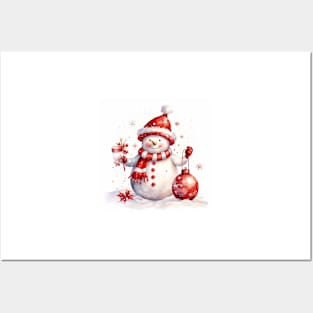 Christmas's snow man Posters and Art